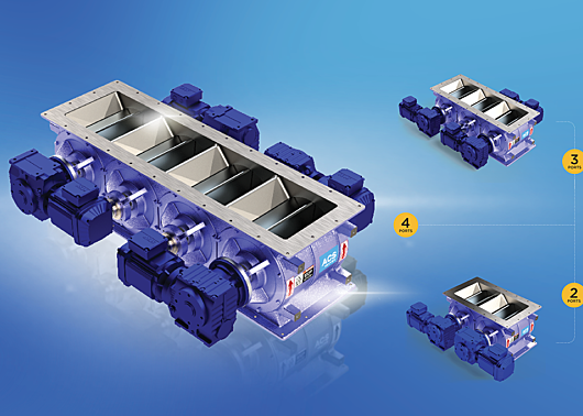 Three versions of a multi-compartment rotary valve by ACS