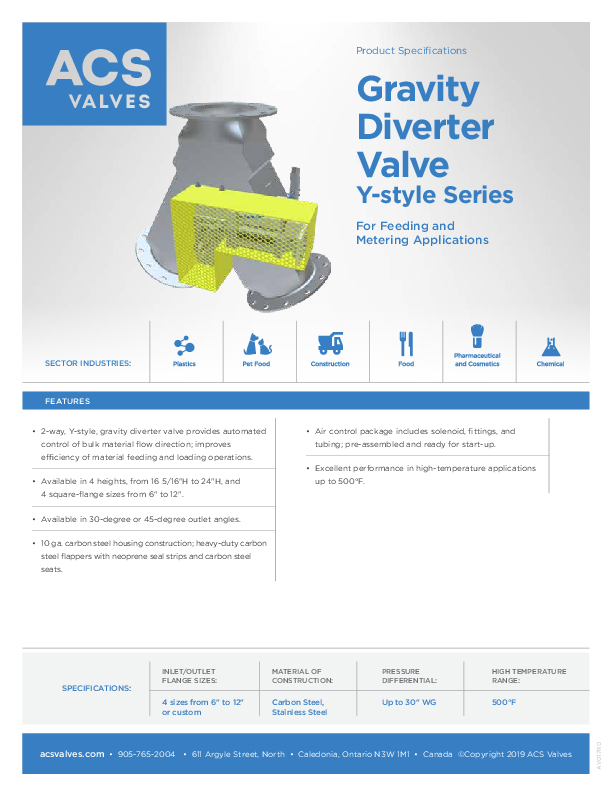 ACS spec gravity diverter AV017 R0
