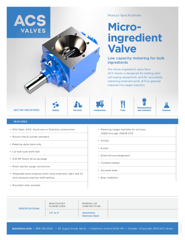 ACS spec micro ingredient AV025 R0