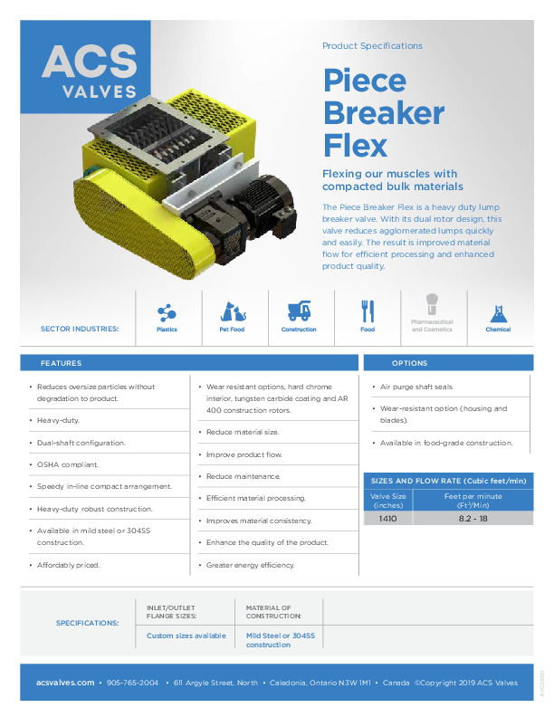 ACS spec piece breaker flex AV028 R0