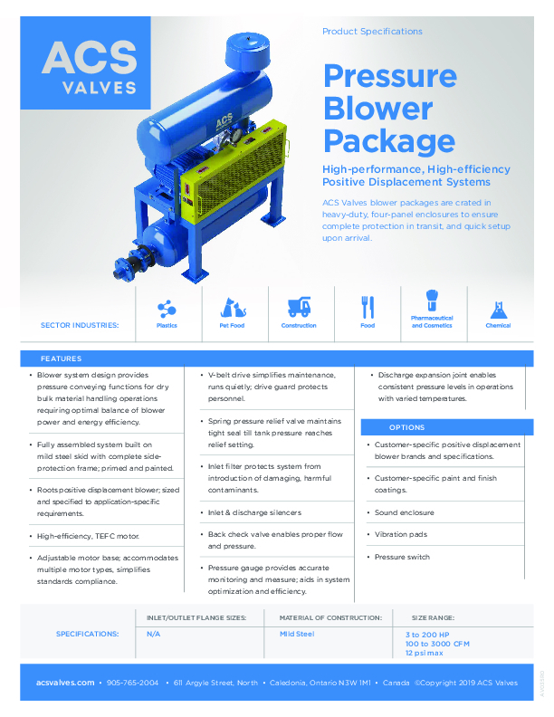 ACS spec pressure blower AV035 R0