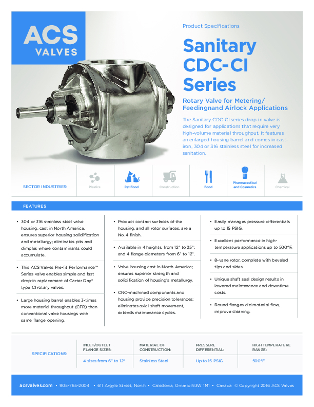 Spec Cdc Ci Series Sanitary